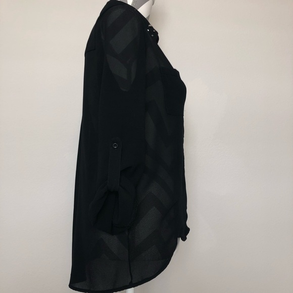 Chloe K Black Blouse with Studs - Picture 7 of 8